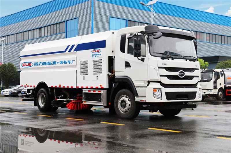 比亞迪T8新能源15方純電動洗掃車具有路面清洗、路面清掃等功能